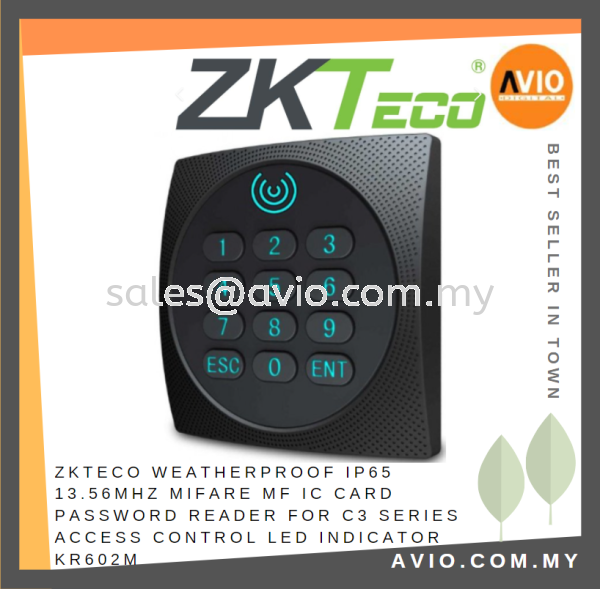 ZKteco Weatherproof IP65 13.56MHz Mifare MF Card Password Reader for C3 Series Door Access Control LED Indicator KR602M ZKTECO Johor Bahru (JB), Kempas, Johor Jaya Supplier, Suppliers, Supply, Supplies | Avio Digital