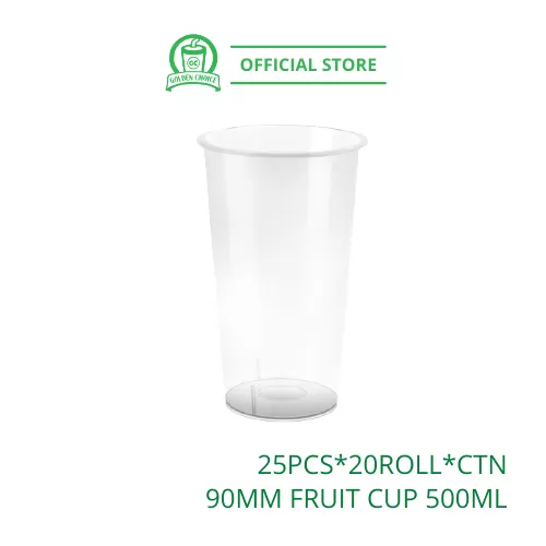 90mm FRUIT CUP Transparent 500ml 16oz 注塑杯 - 水果茶杯 | 打包 | Takeaway | Fruit Tea | Bubble Tea | Injection