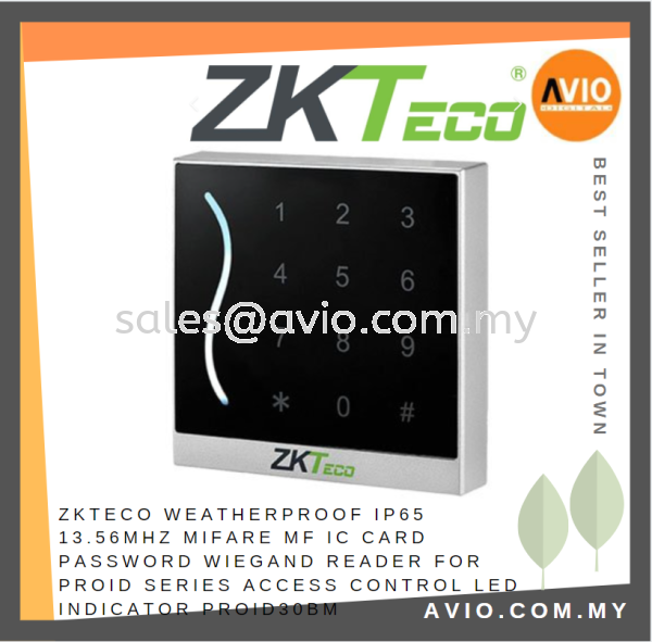 ZKTeco Weatherproof IP65 13.56MHz Mifare MF Card Password Wiegand Reader for PROID Series Door Access Control PROID30BM ZKTECO Johor Bahru (JB), Kempas, Johor Jaya Supplier, Suppliers, Supply, Supplies | Avio Digital