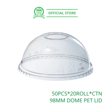 98mm DOME PET LID - for 16oz PET Cup | Quality | Solid | Takeaway | Cap
