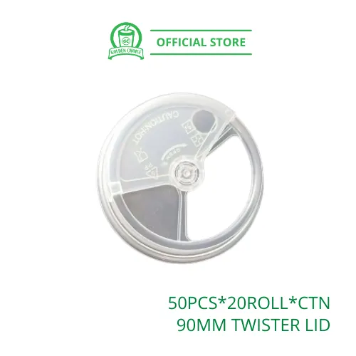 90mm TWISTER LID Transparent 奶盖旋转杯盖 - Disposable | Polypropylene | PP cup | U Shape Cup | Fruit Cup | Takeaway