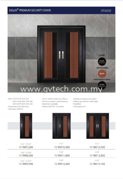  PREMIUM SERIES ALUTECH Security Door Kedah, Malaysia, Sungai Petani Supplier, Installation, Supply, Supplies | GV Resources (SP) Sdn Bhd