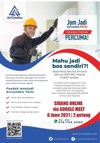 AirCond4u Memperkenalkan Aplikasi Servis Aircond Yang Berfungsi Seperti Aplikasi Grab