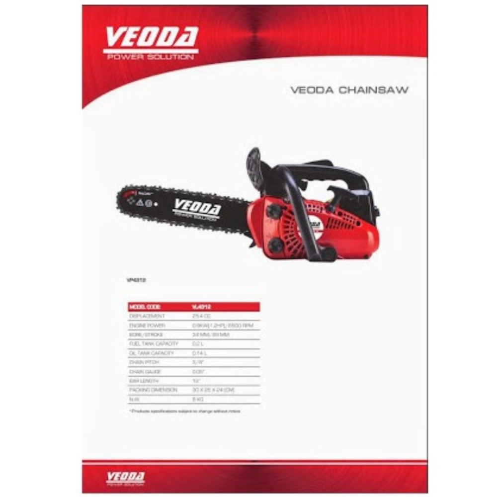 VEODA Petrol Chain Saw 12 Inches