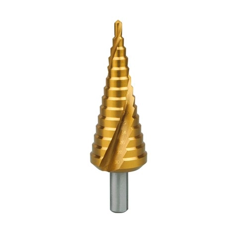 TMDR61 HSS Spiral Flute Step Drill - TiN Coated