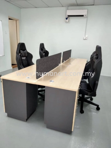 DELIVERY INSTALLATION RECTANGULAR WRITING TABLE WOODEN BASE GT 157 & BATMAN GAMING CHAIR OFFICE FURNITURE TROPICANA METROPARK, SUBANG JAYA