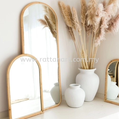 RATTAN STAND MIRROR EMMA