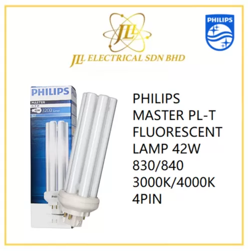 PHILIPS MASTER PL-T FLUORESCENT LAMP 42W 830/840 3000K/4000K 4PIN