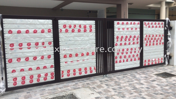 To fabrication,supply and install powder coated folding gate & autogate motor system @ Jalan Priama 4/3, Taman Puchong Prima, 47100 Puchong. Folding Gate  Pintu Pagar Selangor, Malaysia, Kuala Lumpur (KL), Shah Alam Supplier, Suppliers, Supply, Supplies | GALAXY STRUCTURE & ENGINEERING SDN BHD