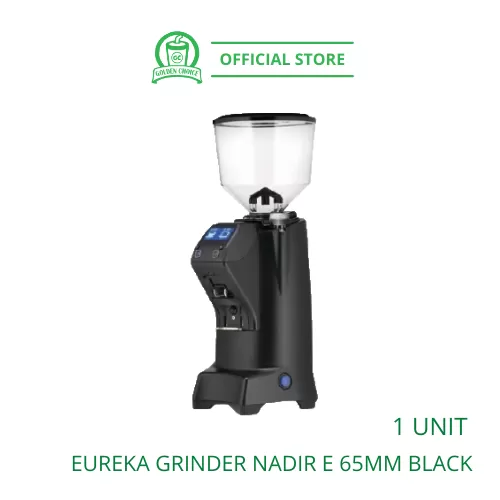 EUREKA GRINDER NADIR E 65mm Black - Commercial | Stepless Micrometric | Flat Burr | Coffee Bean