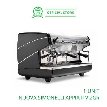 NUOVA SIMONELLI APPIA II V 2 Group Head RAISED - Commercial | Black | Espresso Machine