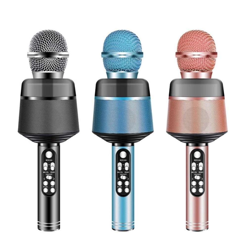 Bluetooth Microphone Q008 Wireless Microphone With Flashing Lights Portable Handhold Mic Speaker