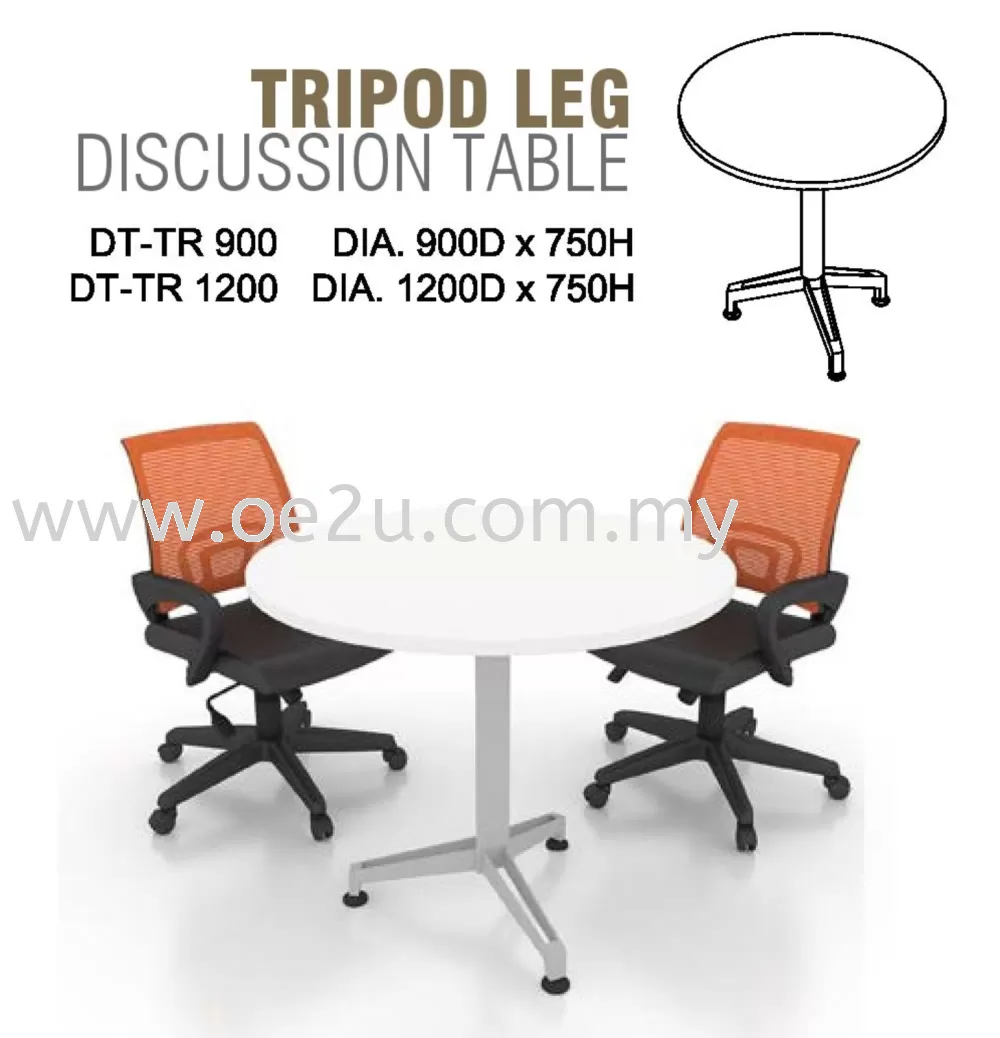 Round Discussion Table c/w Metal Tripod Leg (DT-TR)