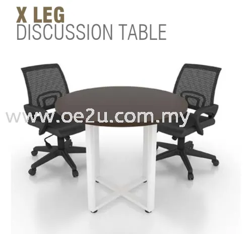 Round Discussion Table c/w Metal X Leg (DT-SQ)