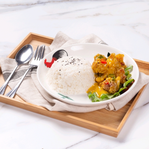 SALTED EGG YOLK FISH FILLET WITH RICE ÏÌµ°ÓãÆ¬·¹ Local Delight & Rice Set Johor Bahru (JB), Malaysia Cafe, Restaurant | Hock Kee Kopitiam