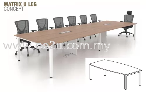 Boat Shape Conference Table c/w Matrix U Leg (UBC)