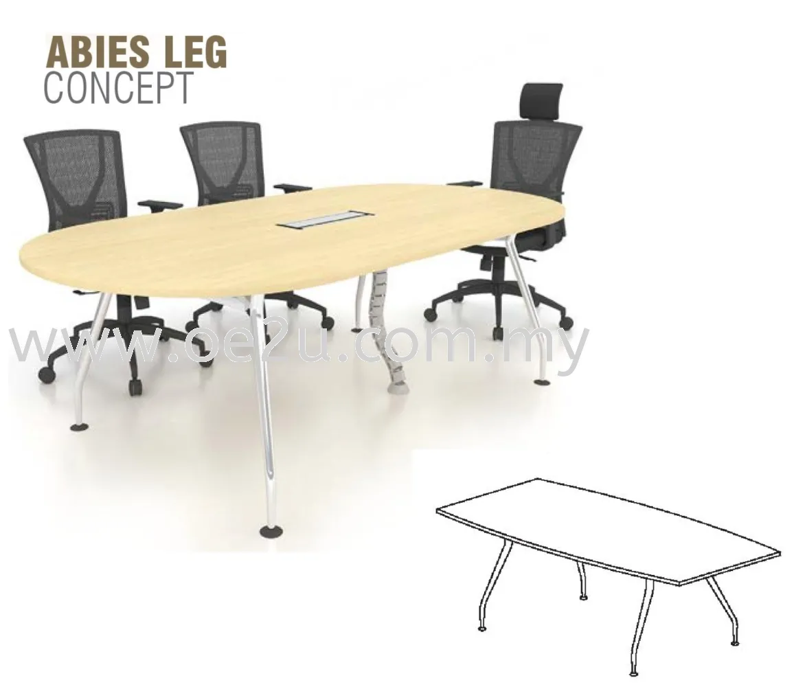 Boat Shape Conference Table c/w Abies Leg (ABI-BC)