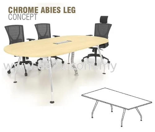 Rectangular Conference Table c/w Chrome Abies Leg (CAB-RC)