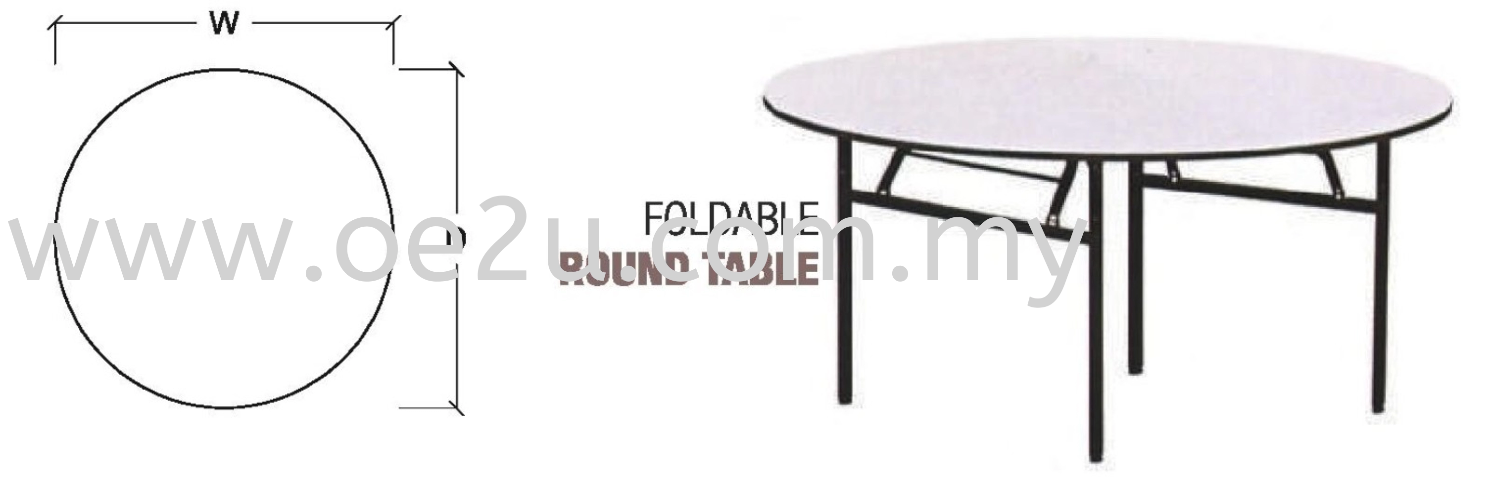 Foldable Round Table (Medium Duty)