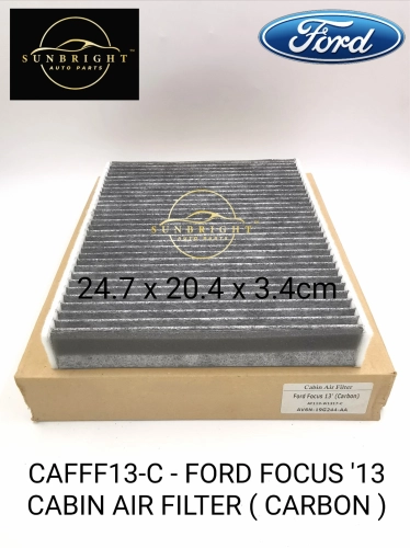 CAFFF13-C- FORD FOCUS '13 / '16 C346 / KUGA '13 C520 / S-MAX '11 CD340 / MONDEO '15 CD391 CABIN AIR FILTER ( PC ) CARBON - 1315687 C40196C / 4M5J-19G247-AA