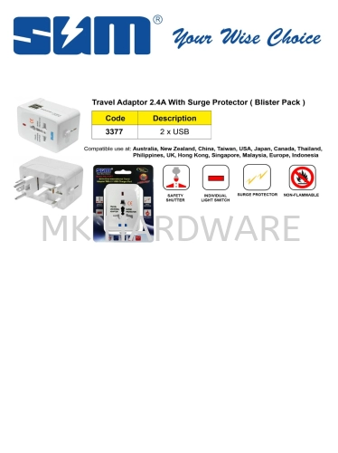 TRAVEL ADAPTOR 2.4A