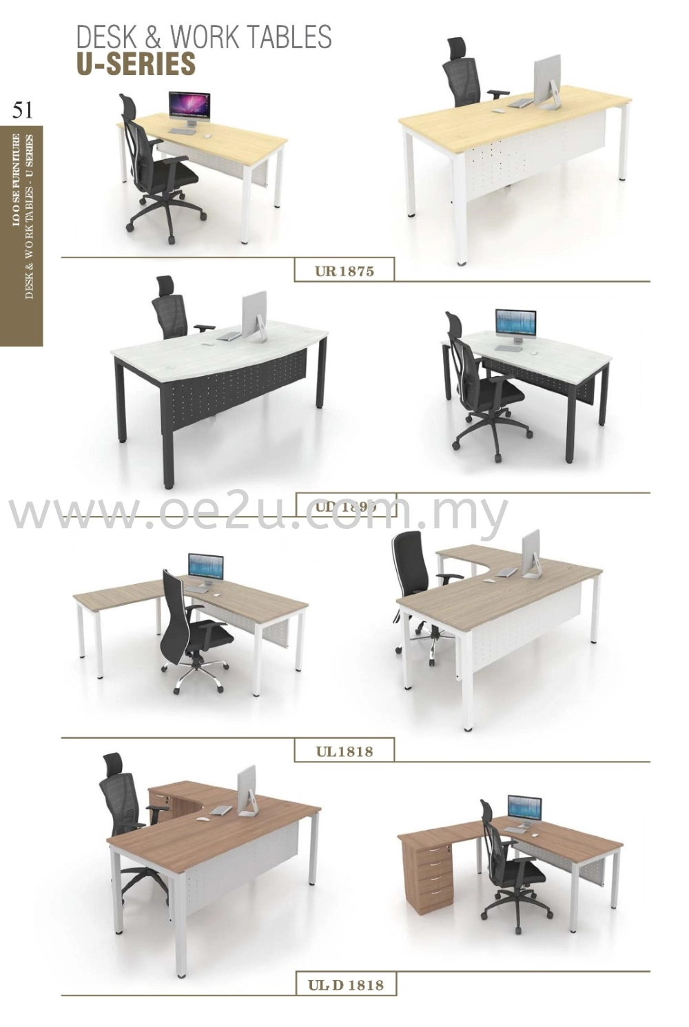 D-Shape Table c/w Matrix U Leg 