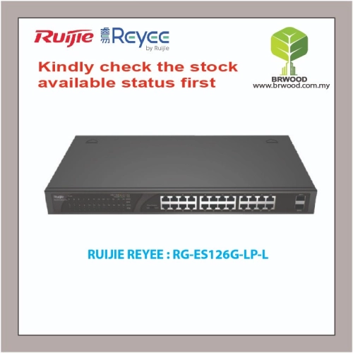 RUIJIE REYEE RG-ES126G-LP-L: 24 PORT Gigabit PoE/PoE+ C/W 2 SFP 180W UNMANAGED POE SWITCHES