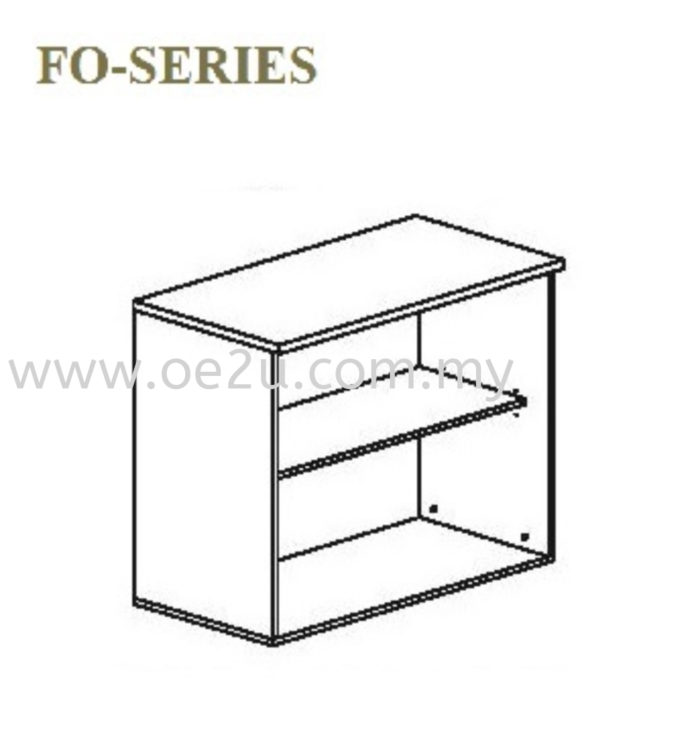 Low Open Shelf Cabinet - 2 Tiers (FO Series)