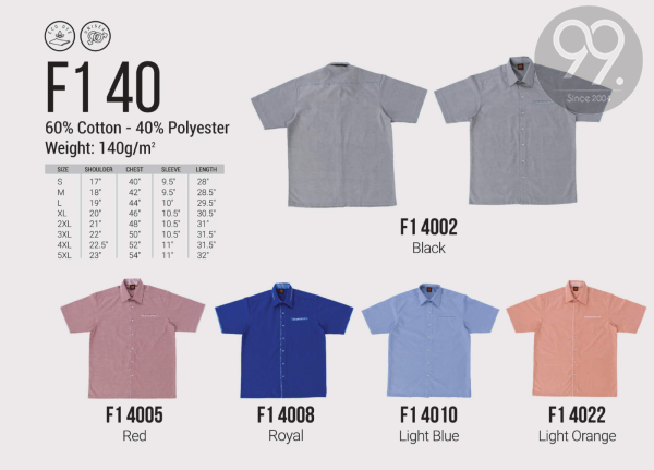 F1 40xx Corporate Shirt & F1 Shirt Apparel Ready Make Products Selangor, Malaysia, Kuala Lumpur (KL), Kajang Uniform, Manufacturer, Supplier, Supply | 99 Uniform Factory Sdn Bhd