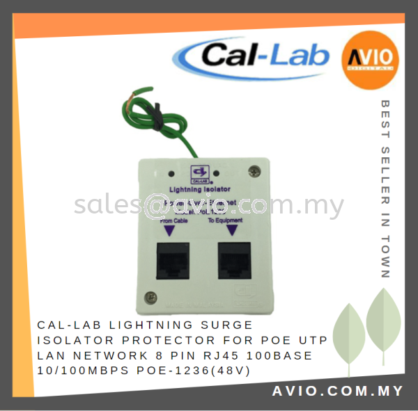 CAL-LAB Callab Cal Lab Lightning Surge Isolator Protector For POE UTP LAN Network 8 Pin RJ45 100Base POE-1236(48V) LIGHTNING ISOLATOR Johor Bahru (JB), Kempas, Johor Jaya Supplier, Suppliers, Supply, Supplies | Avio Digital