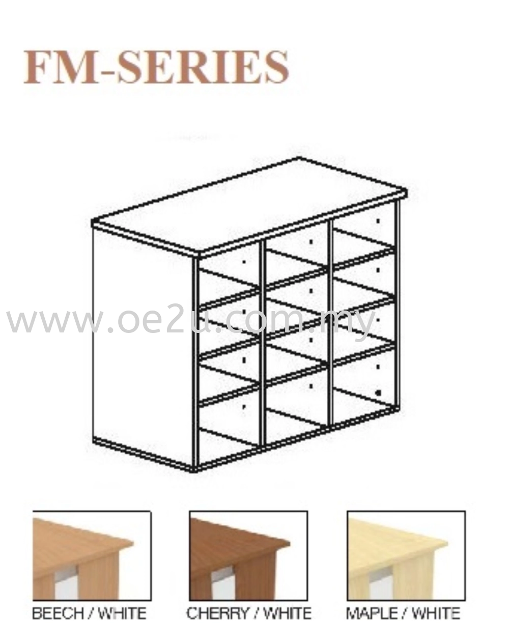 Low Pigeon Hole Cabinet - 2 Tiers (FM Series)