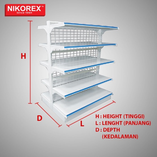 ISLAND GONDOLA with NETTING BACK PANEL ISLAND GONDOLA (Double Sided) SUPERMARKET GONDOLA Malaysia, Johor Bahru (JB), Kuala Lumpur (KL), Selangor, Melaka, Perak, Pahang, Singapore Supplier, Manufacturer, Supply, Supplies | Nikorex Display Products (M) Sdn Bhd