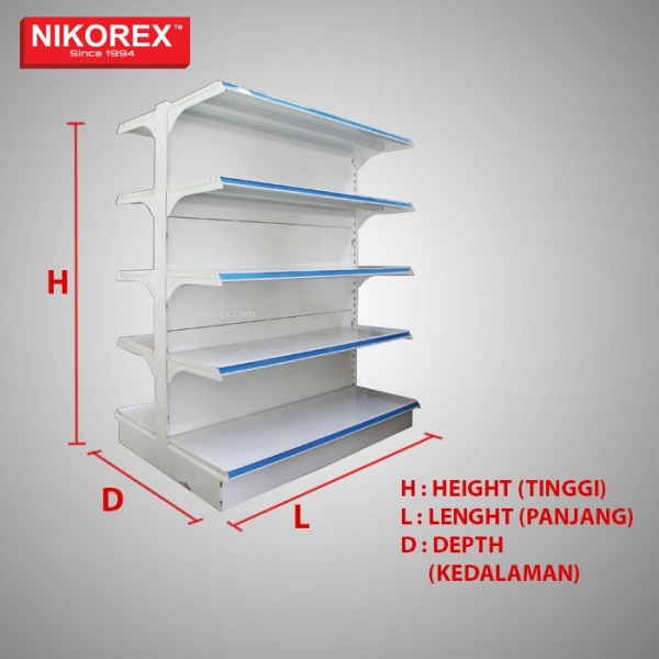 ISLAND GONDOLA with SOLID BACK PANEL ISLAND GONDOLA (Double Sided) SUPERMARKET GONDOLA Malaysia, Johor Bahru (JB), Kuala Lumpur (KL), Selangor, Melaka, Perak, Pahang, Singapore Supplier, Manufacturer, Supply, Supplies | Nikorex Display Products (M) Sdn Bhd