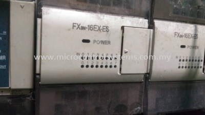 Trouble shooting Mitsubishi FX0N PLC, upload, download, password, programming, repair, and testing.