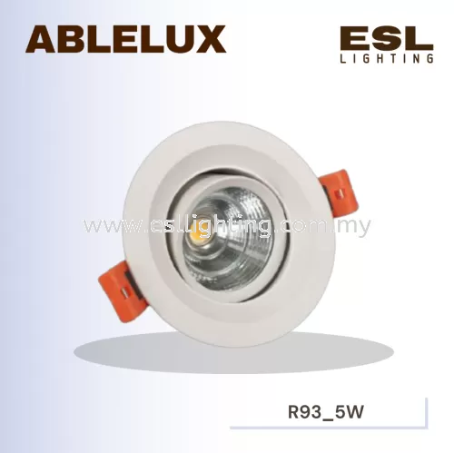 ABLELUX Round Adjustable LED Recessed 5W Spotlight POWER FACTOR 0.9 450 LUMEN AC85-265V ISOLATED DRIVER