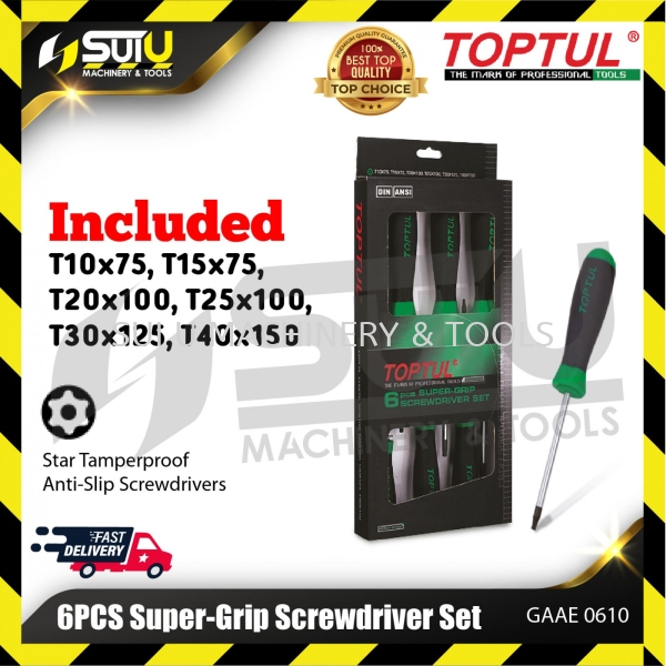 TOPTUL GAAE0610 6pcs Super-Grip Screwdriver Set Screwdriver & Nut Driver Hand Tool Kuala Lumpur (KL), Malaysia, Selangor, Setapak Supplier, Suppliers, Supply, Supplies | Sui U Machinery & Tools (M) Sdn Bhd