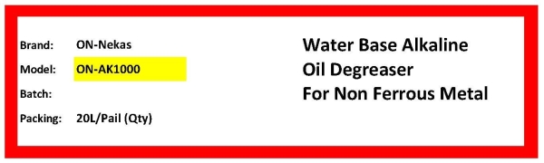 Water Base Alkaline (ON-AK1000) Aluminium Oil Degreaser  Cleaning Chemical Selangor, Malaysia, Kuala Lumpur (KL), Pahang Supplier, Distributor, Supply, Supplies | ONNEKAS (M) SDN BHD