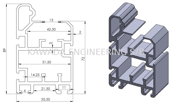 FREE FLOW CONVEYOR FRAME - TYPE 4  Other Profiles  Aluminium Profile Johor Bahru (JB), Malaysia, Ulu Tiram Supplier, Distributor, Supply, Supplies | Kawada Engineering (M) Sdn Bhd