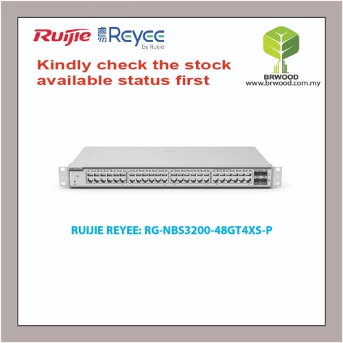 RUIJIE REYEE RG-NBS3200-48GT4XS-P: 48GE POE/POE+ C/W 4 SFP+ 370W POE GIGABIT CLOUD MANAGED SWITCHES