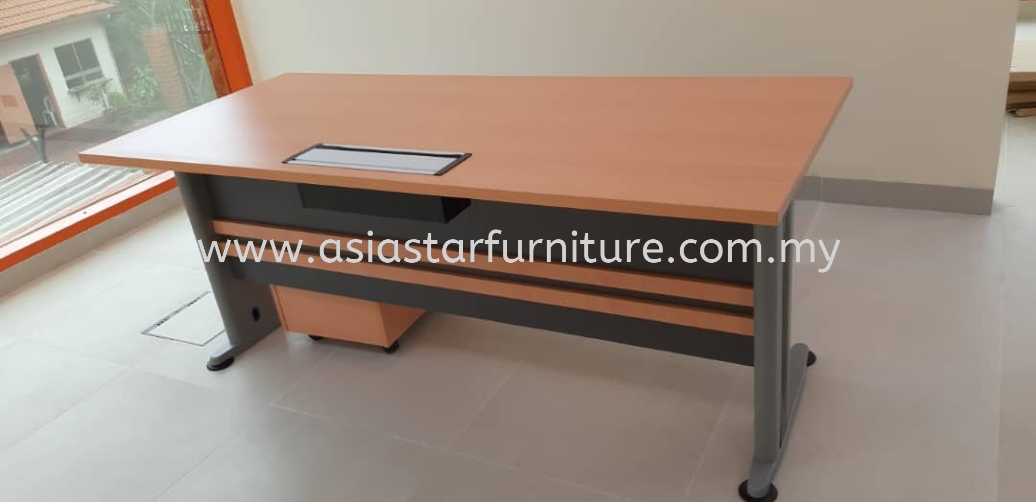 DELIVERY & INSTALLATION OFFICE WRITING TABLE METAL J LEG TT 128 & DRAWER 3D T-YM 3 OFFICE FURNITURE TAMAN PUCHONG PERDANA, PUCHONG