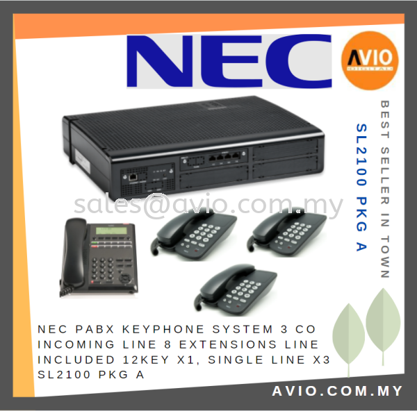 NEC PABX Keyphone System 3 CO Incoming Line 8 Extensions Line Include 12Key x1 Single Line x3 SL2100 PKG A NEC Johor Bahru (JB), Kempas, Johor Jaya Supplier, Suppliers, Supply, Supplies | Avio Digital