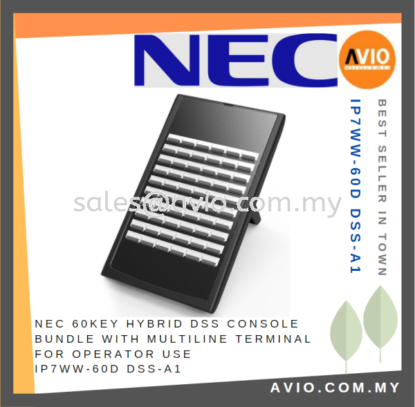 NEC 60 Key Hybrid DSS Console Bundle with Multiline Terminal Phone for Operator use IP7WW-60D DSS-A1 NEC Johor Bahru (JB), Kempas, Johor Jaya Supplier, Suppliers, Supply, Supplies | Avio Digital