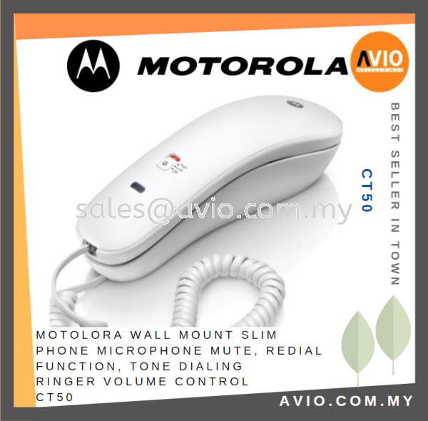 Motorola Wall Mount Slim Phone Microphone Mute Redial Function Tone Dialing Ringer Volume Control CT50 MOTOROLA Johor Bahru (JB), Kempas, Johor Jaya Supplier, Suppliers, Supply, Supplies | Avio Digital