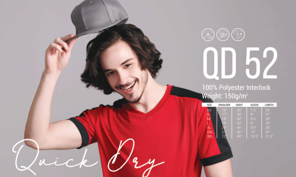 Mircofiber V Neck Shirt - QD 52 Dry Fit Shirt Uniform & Caps Selangor, Malaysia, Kuala Lumpur (KL) Supplier, Suppliers, Supply, Supplies | Gift Tree Enterprise