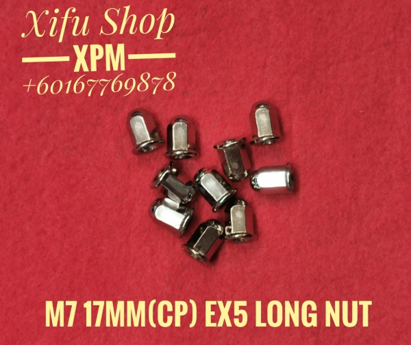 M7 17MM(CP) EX5 LONG NUT (1PACK10PCS) EE450 NEE EX5 M7(CP) LONG NUT CYCLINDER HEAD NUT SCREW/BOLT & NUT ACCESSORIES Johor Bahru JB Supply Suppliers | X Performance Motor