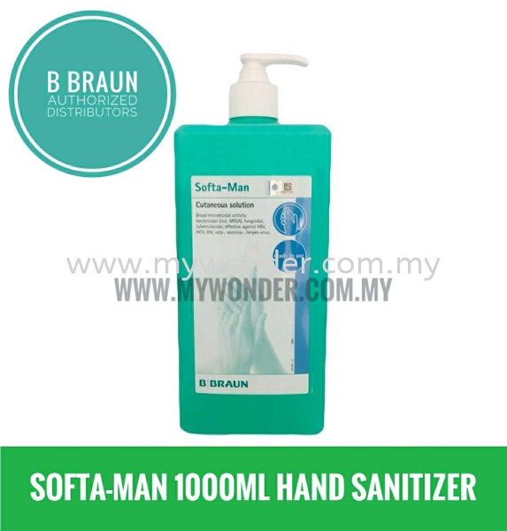 BBraun Softa-Man Hygienic and Surgical Hand Disinfectant 1,000ml SOFTA-MAN Hand Disinfectant  BBRAUN Medical Supplies Penang, Malaysia, Perai Supplier, Suppliers, Supply, Supplies | Mystique Wonder Sdn Bhd