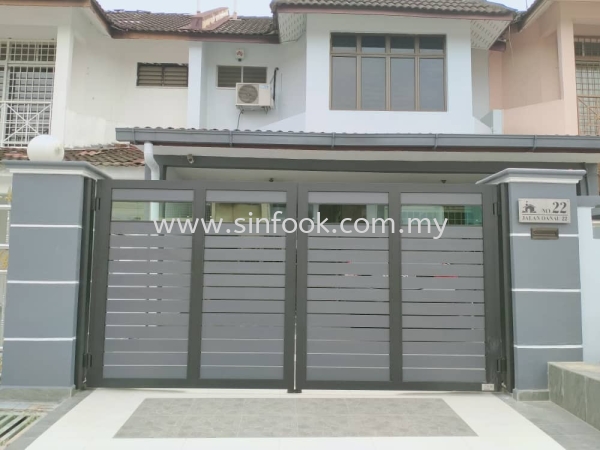 ALUMINIUM SWING GATE ALUMINIUM SWING GATE ALUMINIUM GATE Johor Bahru (JB), Senai, Selangor, Kuala Lumpur (KL), Klang, Seremban Installation, Services, Repair, Supplier | Sin Fook Electrical Alarm and Auto Gate Sdn. Bhd.