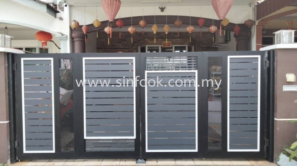 ALUMINIUM TRACKLESS FOLDING GATE Aluminium Trackless Folding Gate ALUMINIUM GATE Johor Bahru (JB), Senai, Selangor, Kuala Lumpur (KL), Klang, Seremban Installation, Services, Repair, Supplier | Sin Fook Electrical Alarm and Auto Gate Sdn. Bhd.