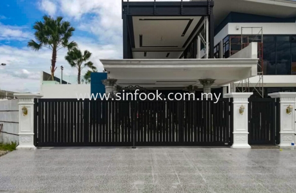 ALUMINIUM TRACKLESS FOLDING GATE Aluminium Trackless Folding Gate ALUMINIUM GATE Johor Bahru (JB), Senai, Selangor, Kuala Lumpur (KL), Klang, Seremban Installation, Services, Repair, Supplier | Sin Fook Electrical Alarm and Auto Gate Sdn. Bhd.