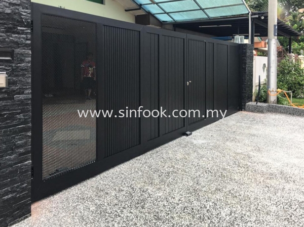 ALUMINIUM TRACKLESS FOLDING GATE Aluminium Trackless Folding Gate ALUMINIUM GATE Johor Bahru (JB), Senai, Selangor, Kuala Lumpur (KL), Klang, Seremban Installation, Services, Repair, Supplier | Sin Fook Electrical Alarm and Auto Gate Sdn. Bhd.